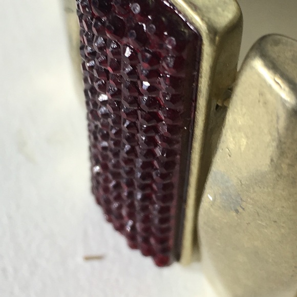 Vintage Gold Red Slate Bead Stretchable Bracelet - Picture 8 of 8